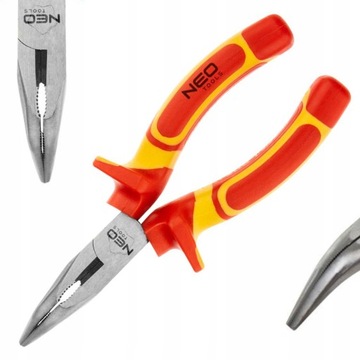NEO CĘGI HARTOWANE SZCZYPCE WYDŁUŻONE WYGIĘTE 160mm 1000V CrV 01-227