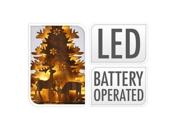 % Светящаяся деревянная елка 16 светодиодов 38 см /Коллекция Home Styling