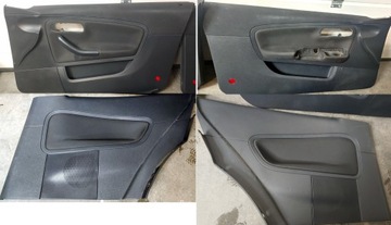 Tapicerki boczki drzwi przód tył Seat Ibiza 6l 02-08r czarne 3 drzwi