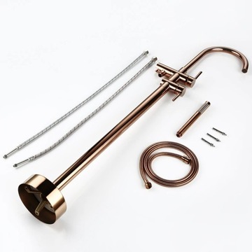 Bateria Wannowa +umywalkowa +Syfon Rose Gold POLER