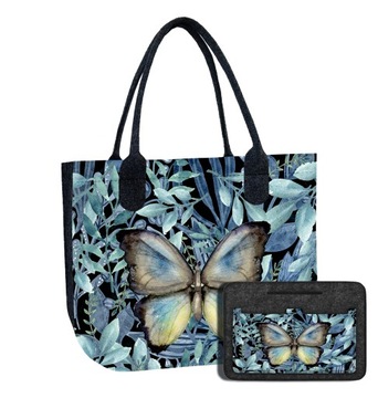 Zestaw Bertoni duża torba filcowa Lady XL Emanuel + organizer