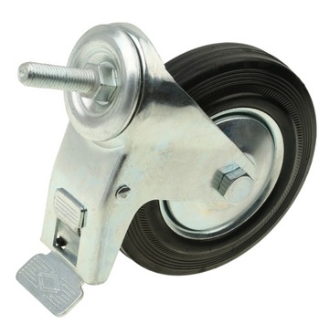 KÓŁKO OBROTOWE DO WÓZKA 125 mm Z HAMULCEM KOŁO JEZDNE SKRĘTNE ŚRUBA M12