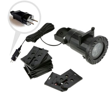 PROJEKTOR LASEROWY LED RGB ŚWIĄTECZNY 16w1 OGRODOWY RUCHOMY STAR SHOWER