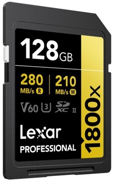 Карта памяти SD Lexar 1800x SDXC U3 128 ГБ