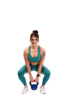 Damski komplet UniquYou Sky Blue M treningowy zestaw top legginsy HIT