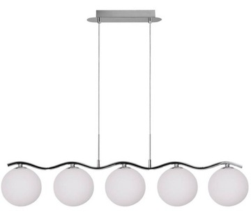 Lampa wisząca NAD STÓŁ Listwa 5x Szklany KLOSZ G9