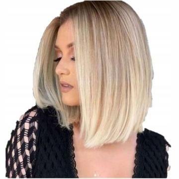 Peruki Damskie Krótkie Blond Bob Włosy Peruka