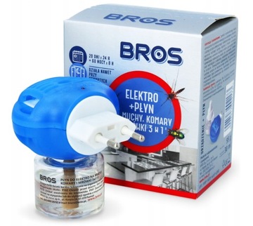 Bros ELEKTRO+płyn na muchy komary mrówki 3w1
