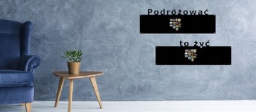 Tablice Metalowe na MAGNESY z Podróży Turystyczne Czarne Loft OZDOBNE x2