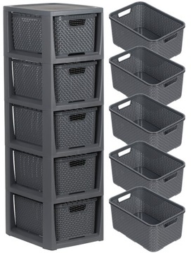 КНИЖНЫЙ ШКАФ, СУНДУК, ПОЛКА ДЛЯ ШКАФА, СТОЙКА С 5 КОРЗИНАМИ ИЗ РОТАГА КОРЗИНЫ ДЛЯ ВАННОЙ КОМНАТЫ BRANQ