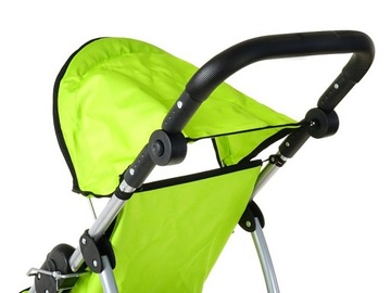 Бегущая кукольная коляска с корзинкой и навесом.