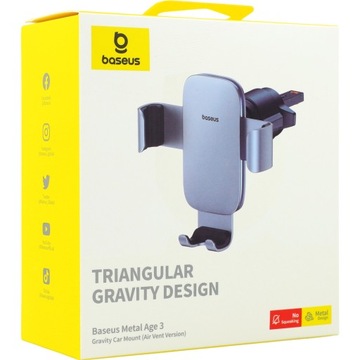 Прочный автомобильный держатель для телефона Baseus на вентиляционном отверстии.