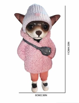 Figurka psa w czapce