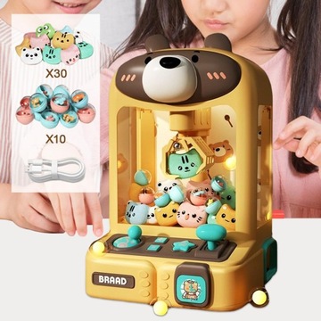 Игра-машина с когтями, электронный маленький плюшевый мишка, 30 кукол