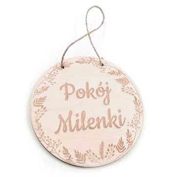 ZAWIESZKA TABLICZKA na drzwi imię dziecka DREWNO