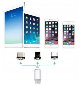 МАГНИТНЫЙ ЗАРЯДНЫЙ КАБЕЛЬ USB 3в1 СВЕТОДИОДНОЕ ЗАРЯДНОЕ УСТРОЙСТВО