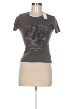 A1C217 SZARY T-SHIRT Z NADRUKIEM HENDRIX URBAN OUTFITTERS S