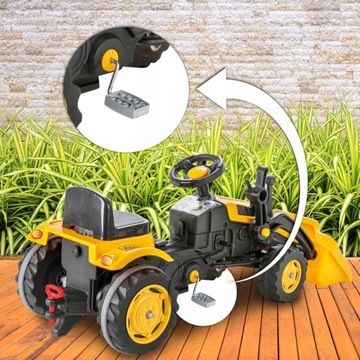 ОГРОМНЫЙ ТРАКТОР-ЭКСКАВАТОР С ПЕДАЛАМИ, ВЕЛОСИПЕД, подвижное ведро, подарок для мальчика