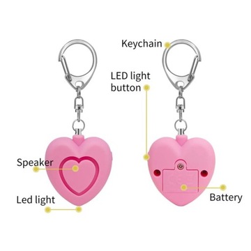 Безопасная персональная сигнализация 130 дБ со светодиодным ночным светом, аварийная сигнализация