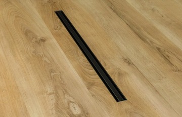 ЛИНЕЙНЫЙ НАПОЛЬНЫЙ ТРАП 80 УЗКИЙ ДУШЕВОЙ слив SLIM черный KPL