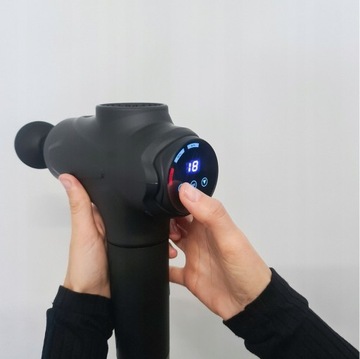 Массажер Массажный пистолет 6 головок 20 черный режим