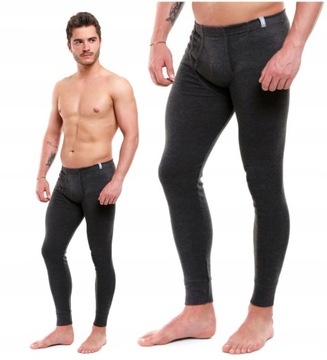 KALESONY MĘSKIE Bawełniane Ciepłe Getry Wygodne na Zimę Szare MORAJ - M