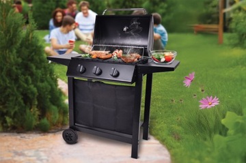 Grill Gazowy 3-palnikowy 7 kW MG Home + Reduktor, Ruszt Chromowany Gessler