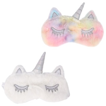 Jednorożec PASEK NA OCZY MASKA DO TWARZY PODRÓŻ DZIECKO BIAŁA 2 SZT.