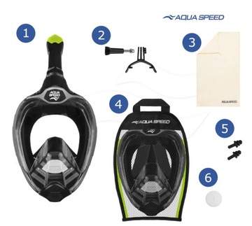 Полнолицевая маска для подводного плавания и дайвинга L/XL Полотенце