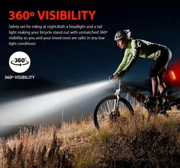 Комплект светодиодных велосипедных фонарей Задний передний USB 2 шт.