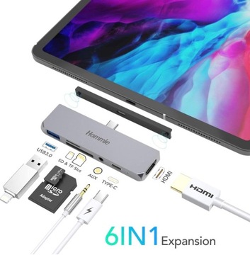 Многопортовый концентратор USB-C Hommie IPC02 6 в 1 4K HDMI