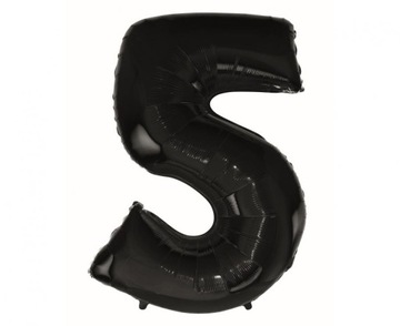 Balon Cyfra 5 Czarna - 92 cm