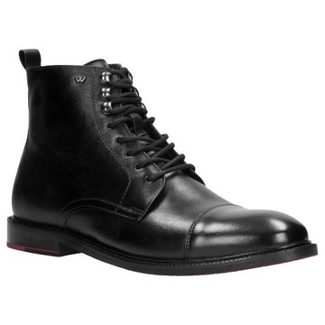 BUTY MĘSKIE SKÓRZANE skóra naturalna licowa TRZEWIKI Wojas czarne r. 43