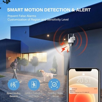 WIFI IP УМНАЯ НАРУЖНАЯ ВРАЩАЮЩАЯСЯ КАМЕРА FULL HD 2 Мп 1080p ЗУМ 4-кратное ОБНАРУЖЕНИЕ