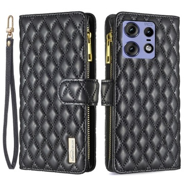 Case For Motorola Edge 50 Pro 5G Case Zipper Wallet Leather Phone Cover - B