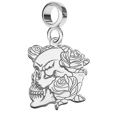 CHARMS ZAWIESZKA CZASZKA RÓŻE srebro 925
