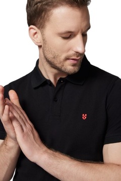 Koszulka Polo z Bawełny Męska Czarna Próchnik PM3 4XL
