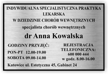 tablica TABLICZKA GABINET STOMATOLOGICZNY 295x260