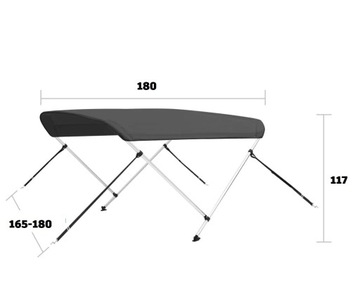 Canopy 2 Bows 180x170x117 Бимини с навесом для понтонной лодки