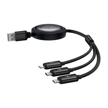 Перемоточный кабель BASEUS 3В1 MICRO USB/USB-C/LIGHTNING 3,5А 1,1М