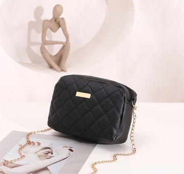 ЧЕРНАЯ СТЕГАНАЯ СУМОЧКА ЖЕНСКАЯ CHANELKA ЗОЛОТАЯ ЦЕПЬ