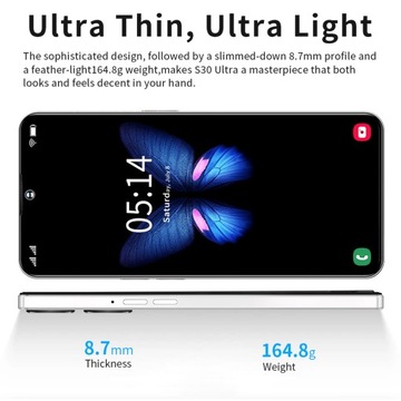 s30ultra 6,53-дюймовый разблокированный смартфон, 4G, 5G, двухдиапазонный Wi-Fi, 8 ГБ ОЗУ 25