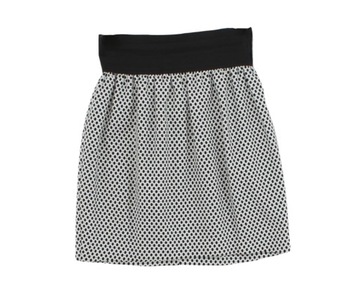 Zara Wzorzysta spódnica z gumką w pasie czarno-biała elegancka damska 34 XS