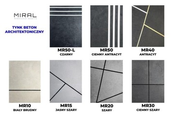 Beton Architektoniczny tynk dekoracyjny 7,5 m2 - MR50 (ciemny antracyt).