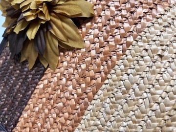 СОЛОМНАЯ СУМКА ПЛЯЖНАЯ КОРЗИНА СУМКА КОРИЧНЕВАЯ РУЧНАЯ РАБОТА А4