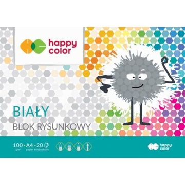 Blok rysunkowy biały A4, 100g; HA 3710 2030-0 HAPPY COLOR