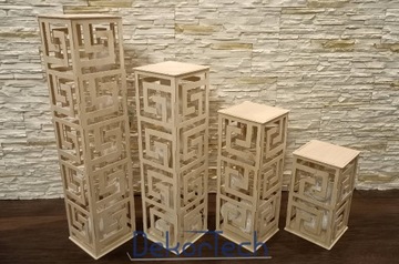 Lampion dekoracyjny drewniany komp. - różne wzory