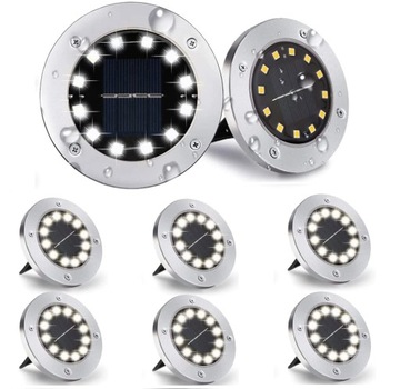 8x Lampka Ogrodowa LED SOLARNA DOGRUNTOWA Wbijana Najazdowa 12LED neutralne