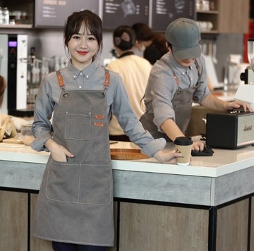 МУЖСКОЙ КУХОННЫЙ ФАРТУК БАРИСТА СТРОНГ ОФИЦИАНТЫ БАРМЕН-ПАРИКМАХЕР