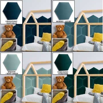 Мягкая настенная панель DIRTY PINK VELOR Шестигранное изголовье 40х35 см